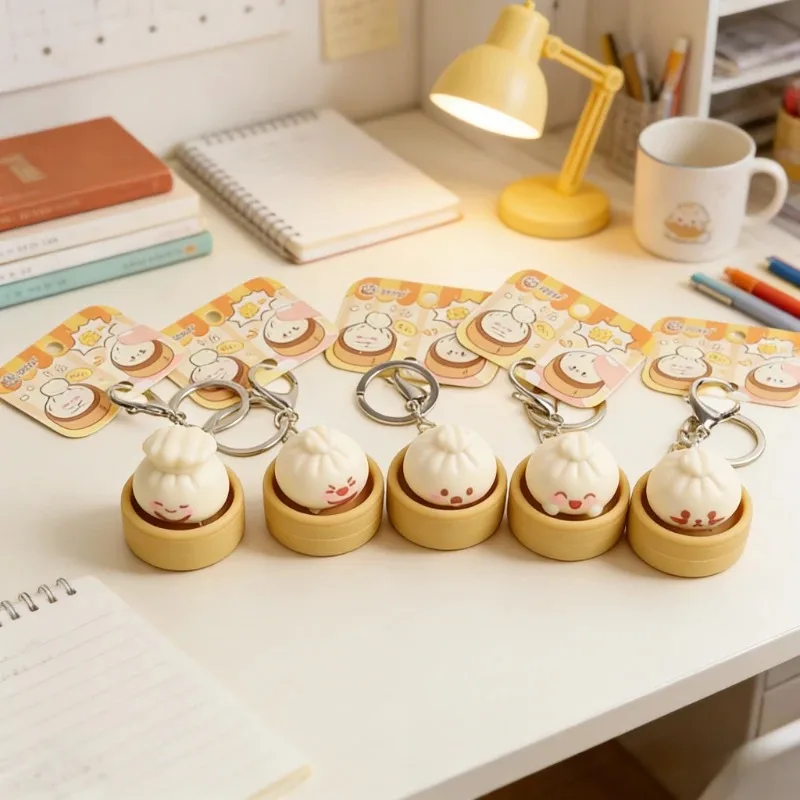 

Милый мини-брелок-антистресс в виде пельменя Сяо Лун Бао, игрушка-подвеска для снятия стресса, имитация еды, брелок-антистресс, подарок