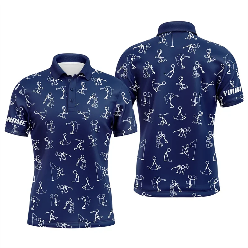 

Casual Golf 3D Printed Polo Shirt Summer Fashion Short Sleeve Custom Name Team Name Mens Polo Tees Loose Sports T Shirts Tops