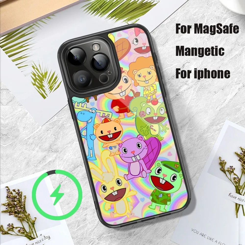 H-Happy T-Tree F-Friends Phone Case For iPhone 11 12 13 14 15 Pro Max Plus Mini Magsafe Magnetic Wireless Charging Shell