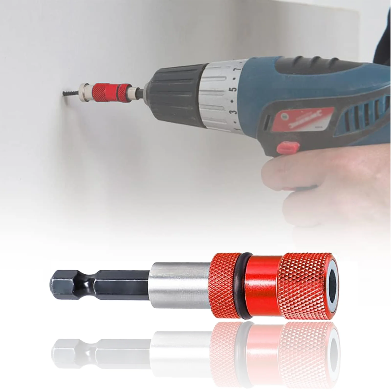 1pc 60mm Adjustable Depth Drywall Screw Bit Holder, Magnetic 1/4