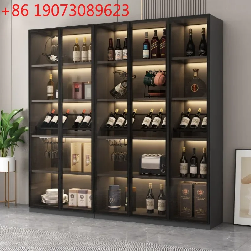 

Luxury Corner Wine Cabinets Liquor Wooden Wall Glass Wine Cabinets Living Room Display Botellero Vino European Furniture QF50JG