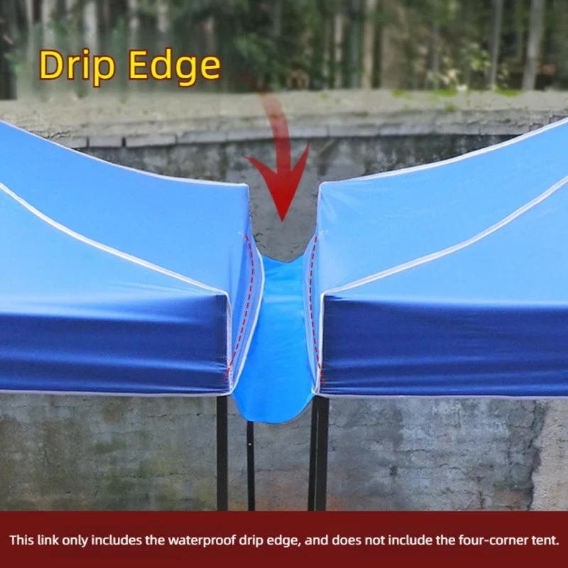 Outdoor Canopies Drainage Strips for Tent Connection, PVC Rain Gutters with Tie String for Camp Shelters and Market Booths 69HD
