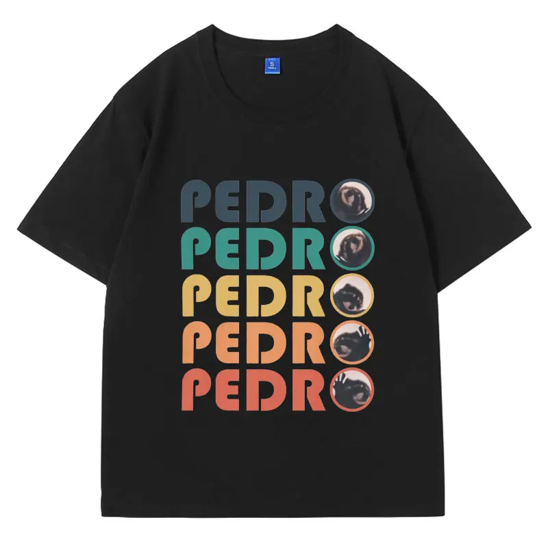 Pedro Pedro Pedro Retro Colorful T-Shirt Y2K Unisex Fashion Meme Apparel Funny Graphic T Shirts Men Women Oversized Cotton Tees