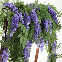 Encryption Wisteria Artificial Flowers Hanging Garland Vine Rattan Fake Flowers String Flower for Home Garden Wedding Decoration