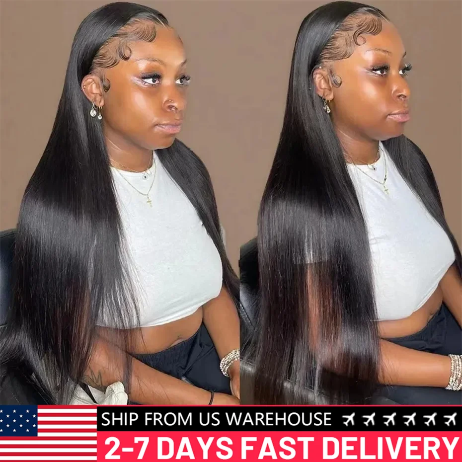 180% Straight Lace Front Human Hair Wigs 30 32 Inch 13x4 13x6 Bone Straight Human Hair Lace Frontal Wig For Women Bling Hair