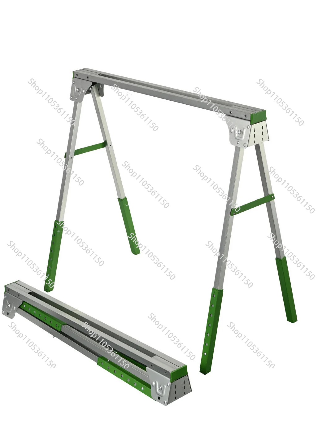 NH-SH001-3 Foldable Metal Saw Frame Sawhorse Workbench - Portable Iron Work Platform Load-Bearing Sawhorse for DIY Projects
