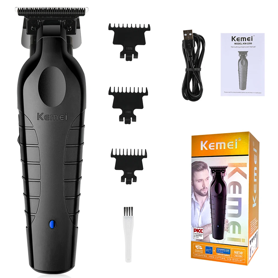 Barber Cordless Hair Trimmer 0mm Zero Gapped Engraving Hair Clipper Detailer Professional Electric Finish Cutting Machine