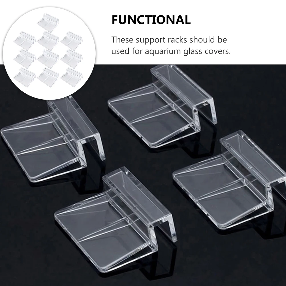 

15pcs Aquarium Bracket Clear Acrylic Support Frames For Fish Tank Cover Durable Rack Clip Practical Aquarium Accessory Pet
