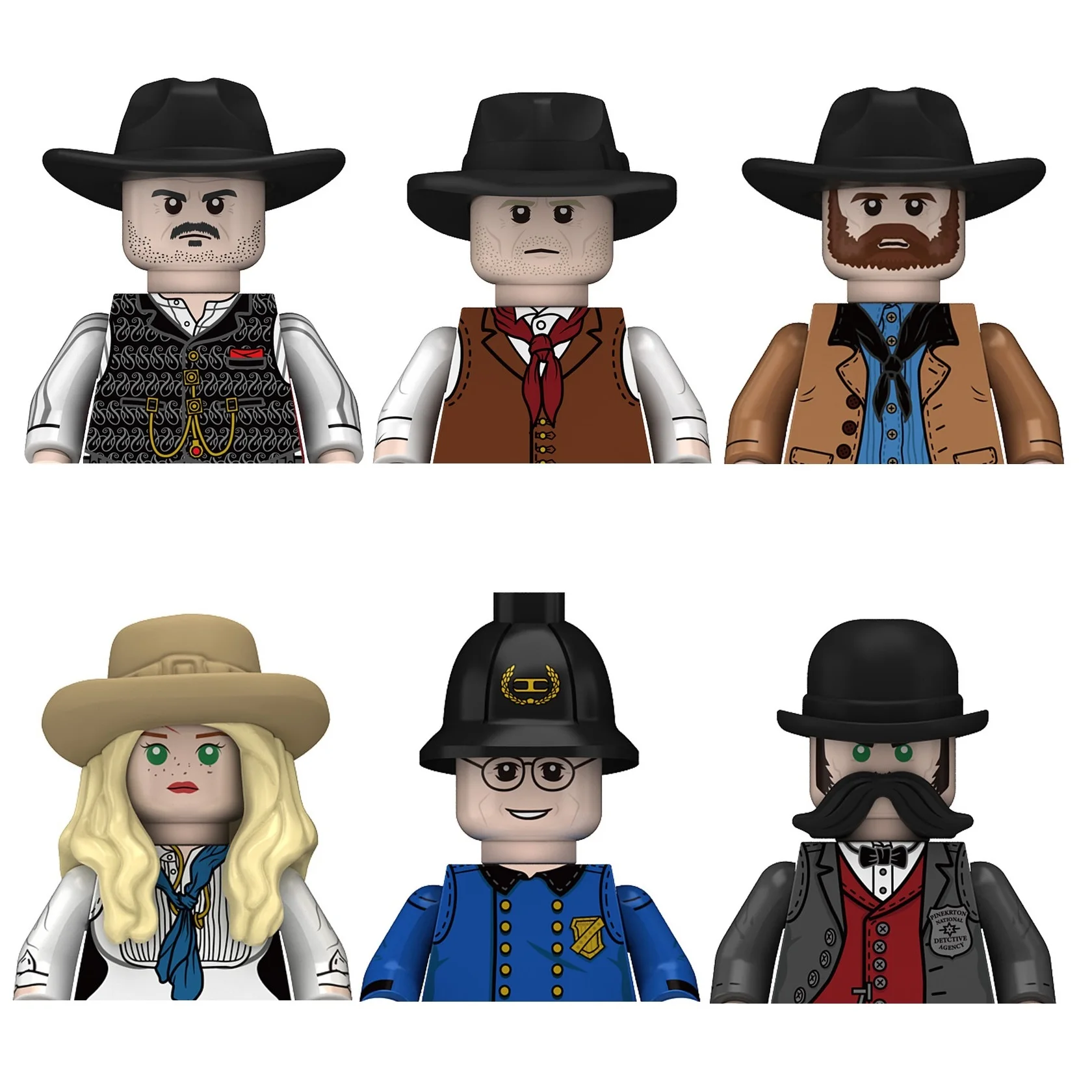 West Cowboy Westworld bloques de construcción policía John Marston Arthur Morgan Mini figuras de acción de juguete