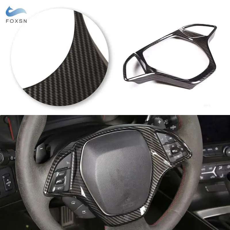 Car Interior Accessories Steering Wheel Panel Frame Cover Trim For Chevrolet Corvette C7 2014 2015 2016 2017 2018 2019