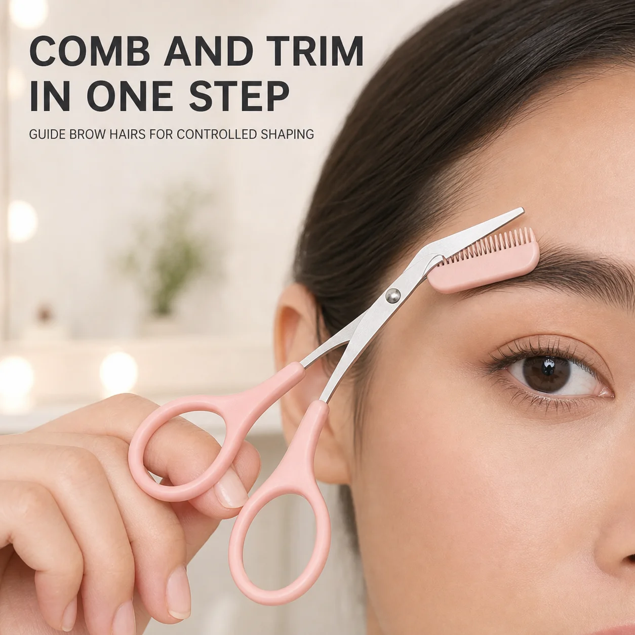 Eyebrow Scissors Precision Facial Hair Trimming Scissors for Eyebrows Eyelashes Nose Hair Makeup Grooming Beauty Tool