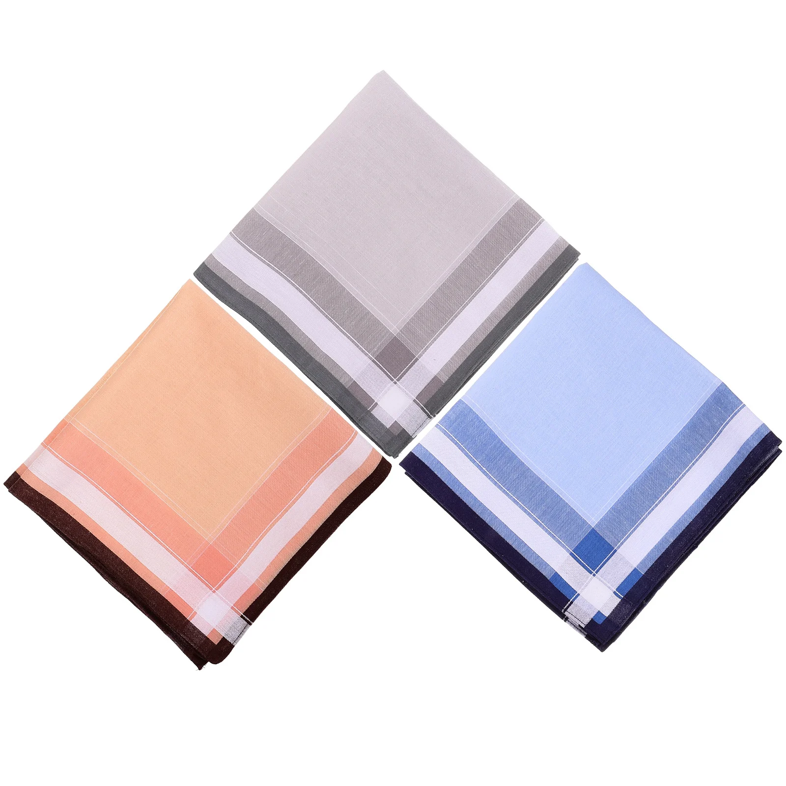 3Pcs Cotton Handkerchief Pocket Square Soft Durable Large Size Vintage Carry Machine Washable for Men Women Bridal