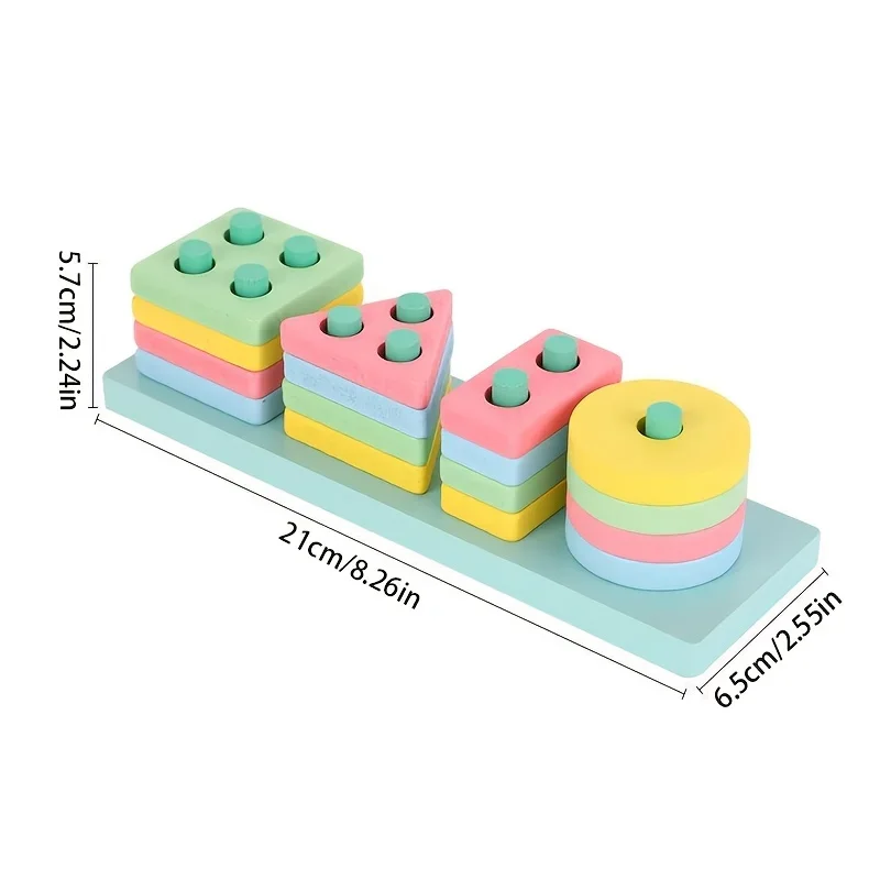 Brinquedos Montessori Bloco De Madeira, Forma De Exercício E Cognição De Cor, Coordenação Mão-Olho, Brinquedos Educativos Para Educação Infantil, 1 Conjunto