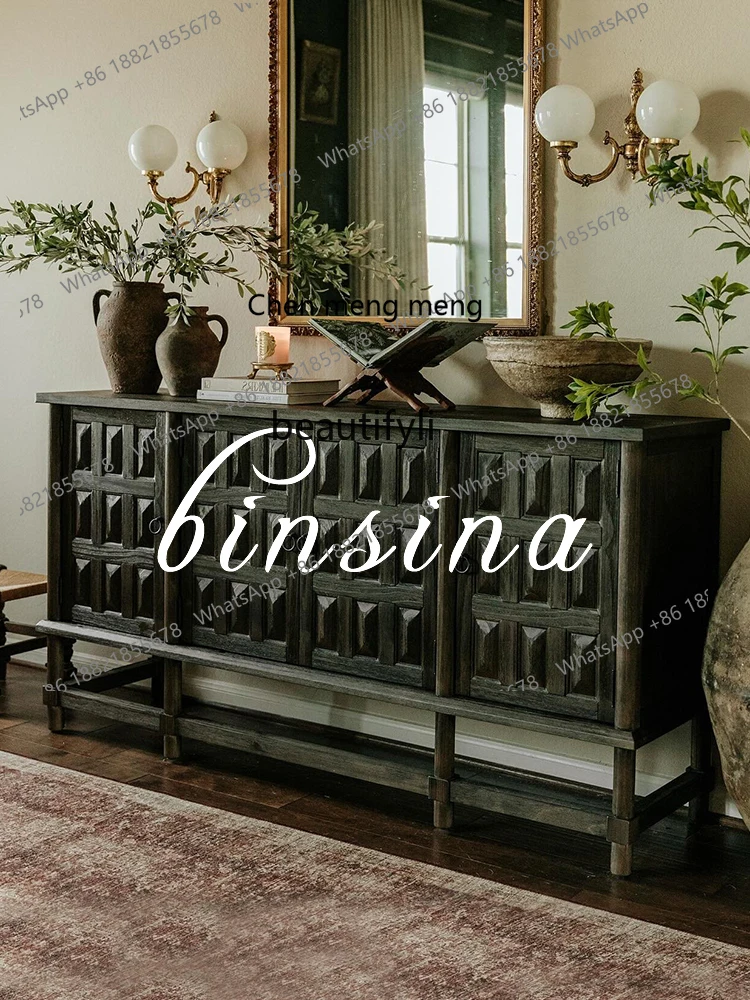 Black Distressed Storage/Retro Entrance Cabinet/Personalized Storage Cabinet/