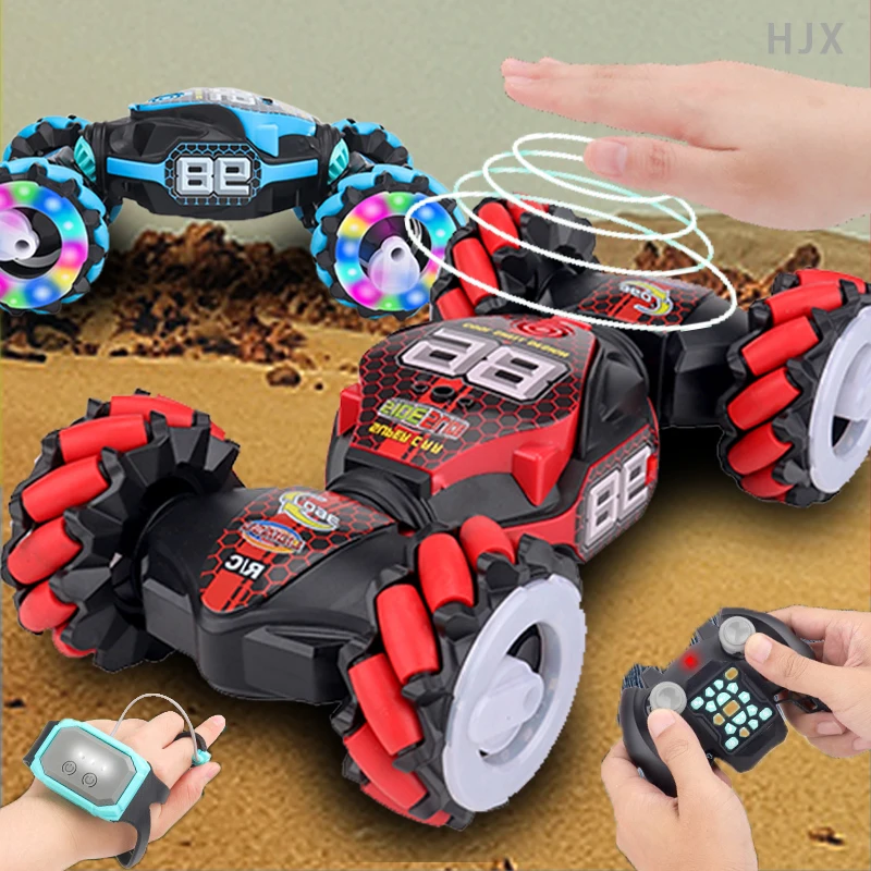 4wd Rc vehicle Radio Gesture Induction 2.4G Toys Light Music Drift Dancing Twist Stunt Remote Control Car for Kids Boys Children