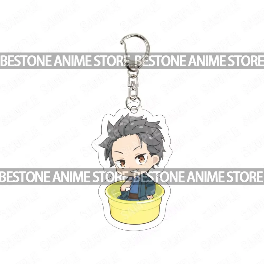 Re:Zero Starting Life in Another World 6cm Chibi Onsen Bathtub Style Acrylic Keychain Anime Bag Pendant Fans Collectible Gift