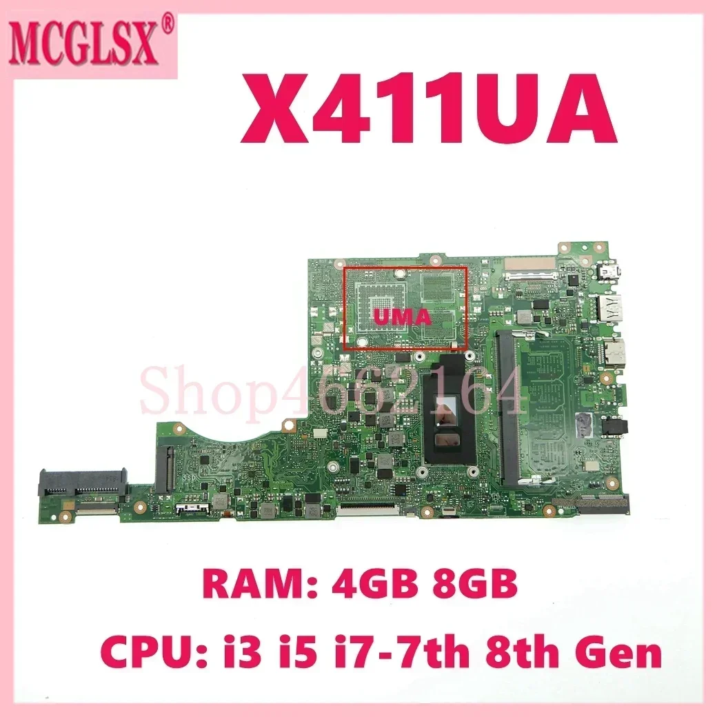 X411UA Mainboard For Asus S4000V X411UQ S4200V X411UF K411UN A411UF K411UQ X411UN X411UV F411UF A411UN X411U Laptop Motherboard