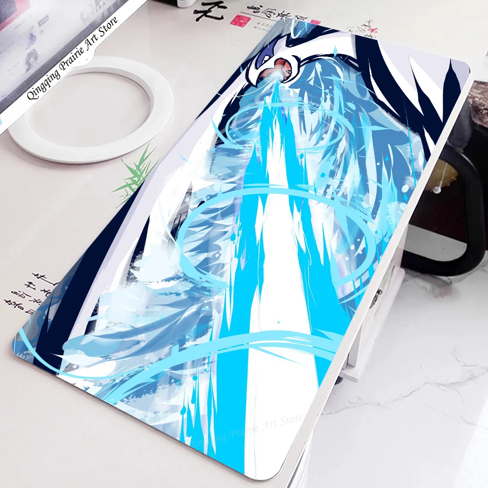 P-Pokemon Lugia Battle Mousepad Mouse Mat حصيرة مكتبية مع وسادة ملحقات الألعاب Prime Gaming XXL لوحة المفاتيح حصيرة الحشو #4