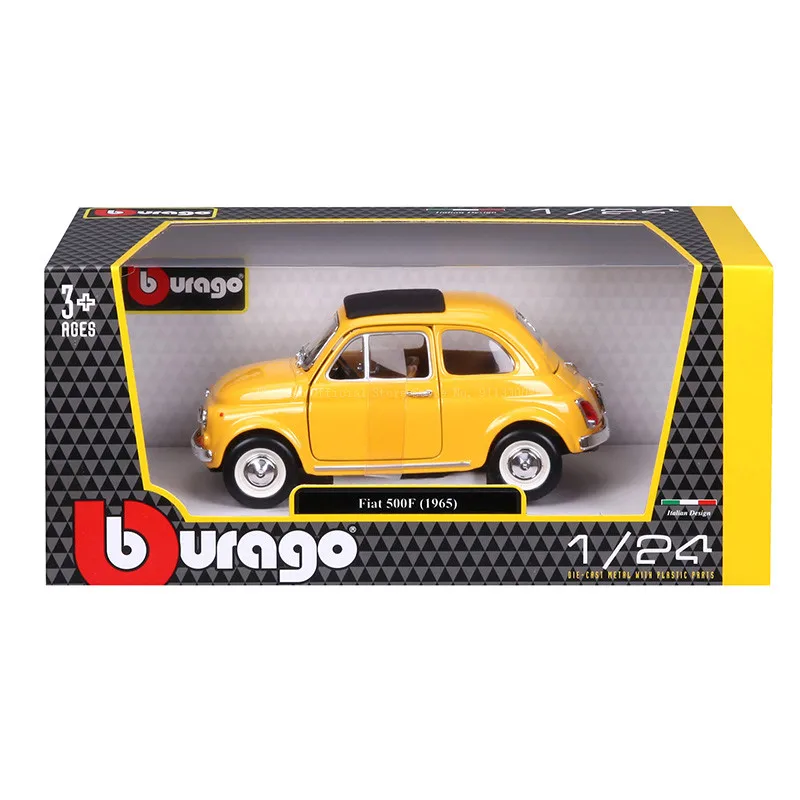 Bburago 1:24 1965 Fiat 500F alloy racing car Alloy Luxury Vehicle Diecast Cars Model Toy Collection Gift