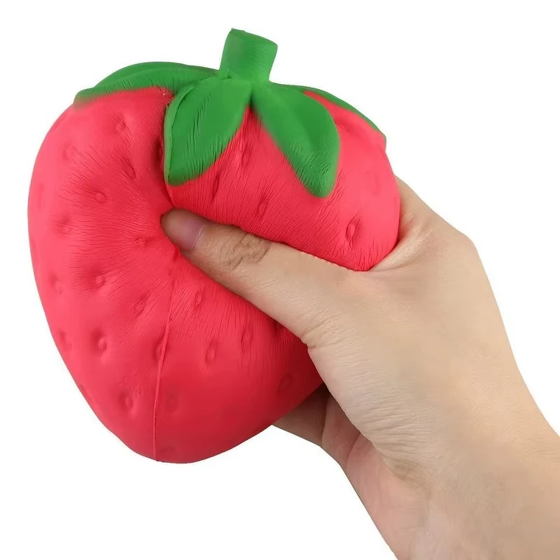 Simulation Strawberry Squishy Toy Slow Rising Soft Squeeze Fidget Toy Cute Fruit Shape Stress Relief Toy for Kids Collection