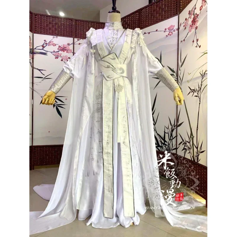 Er Ha e seu gato branco mestre Chu Wanning Cosplay, traje antigo, peruca, sapatos, adereço, Tian Guan Ci Fu Xie Lian traje para mulheres e homens