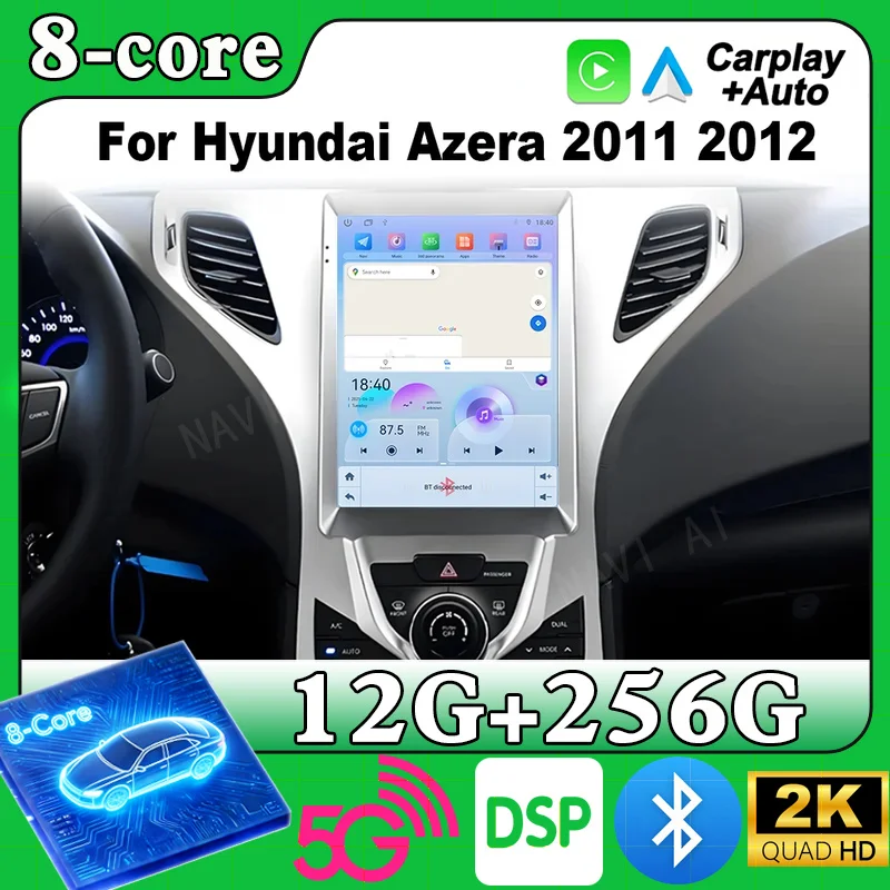 9.7 inch Android Car DVD For Hyundai Azera 2011 2012 Auto High-Performance CPU WIFI GPS Navigation Touch Screen 2Din Head Unit