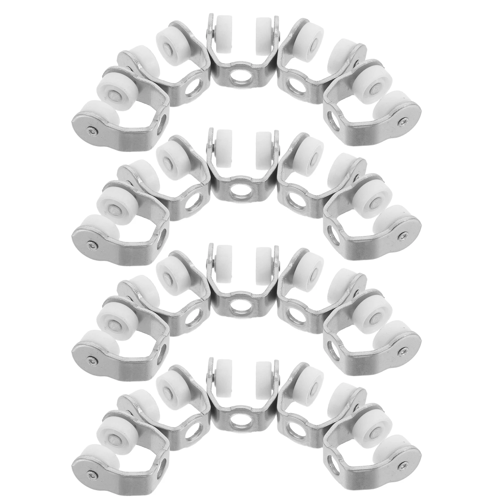 

25Pcs Metal Folding Door Pulley Smooth Sliding Door Rollers Heavy Duty Track Wheels for Home Office Commercial Curtain Track
