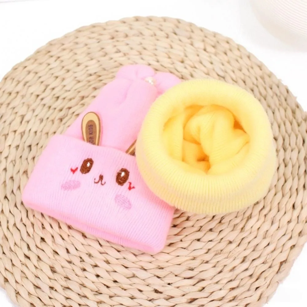 

Rabbit Ears Newborn Winter Knitted Hat Soft Breathable Keep Warm Knitted Caps Earflap Windproof Bonnet Hat