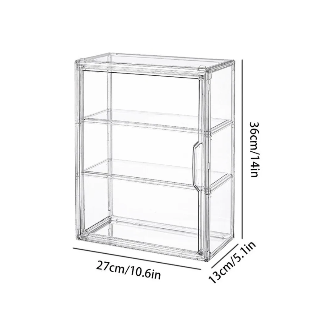 Nieuwe stapelbare doorzichtige opbergdoos Desktop Organizer Meerlaagse acryl displaydoos Stofdichte showcase collectible