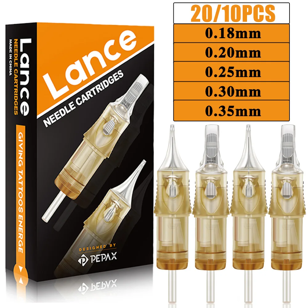 

PEPAX Lance Tattoo Cartridge Needle 20/10pcs Disposable Tattoo Needles RL RS CM MG Sterilize Safety Tattoo Machine Needle Supply