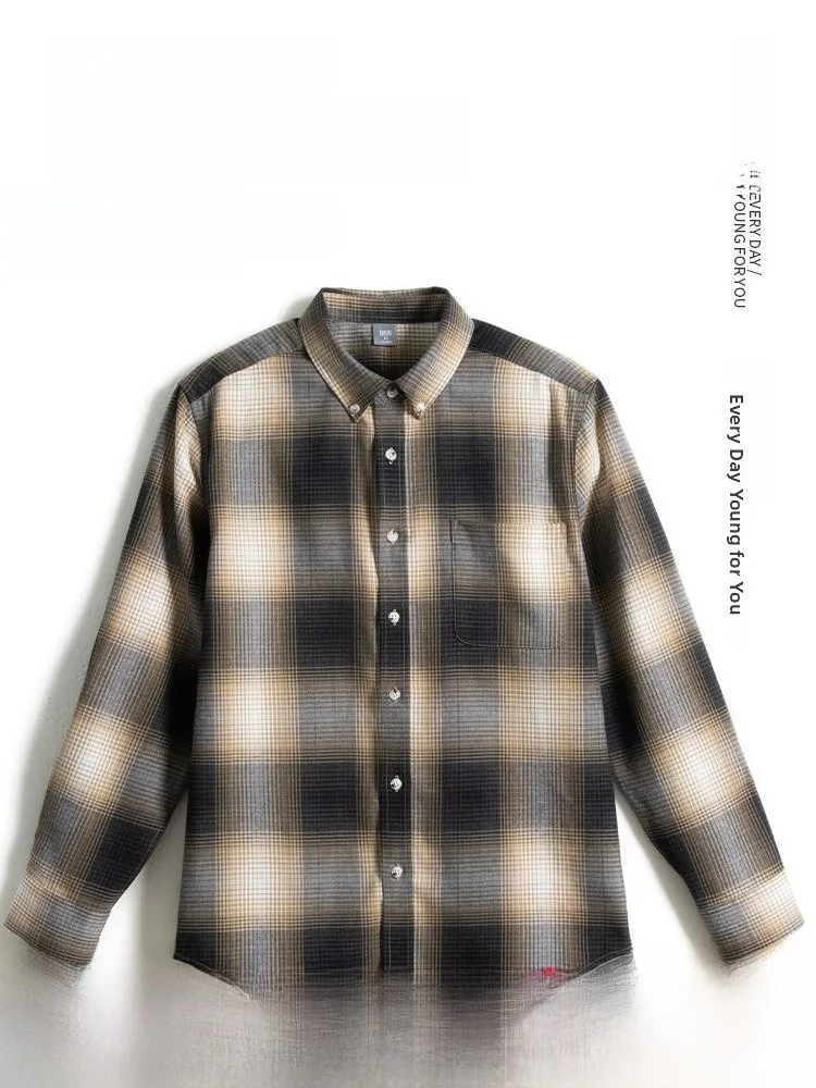

Loose Long Sve Men's irt Autumn Faion Ci Sle Polyester Fiber idded Patterned irt for Middle-Aged And ly
