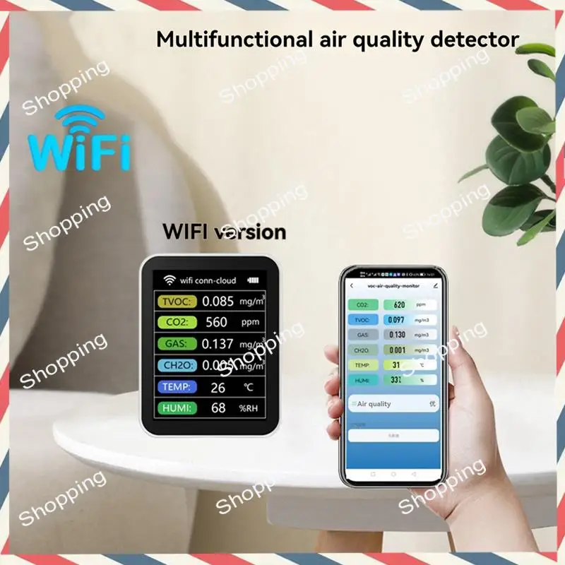 M20K 와이파이 스마트 공기질 모니터 CO2 측정기 TVOC HCHO PM2.5 테스터 디지털 CO2 센서 포름알데히드 가스 감지기 투야 앱