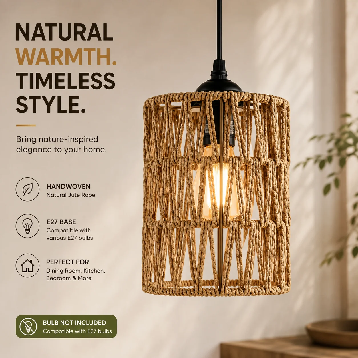 Kitchen Decor Lighting - Lámpara Colgante de Hierro Tejido con
