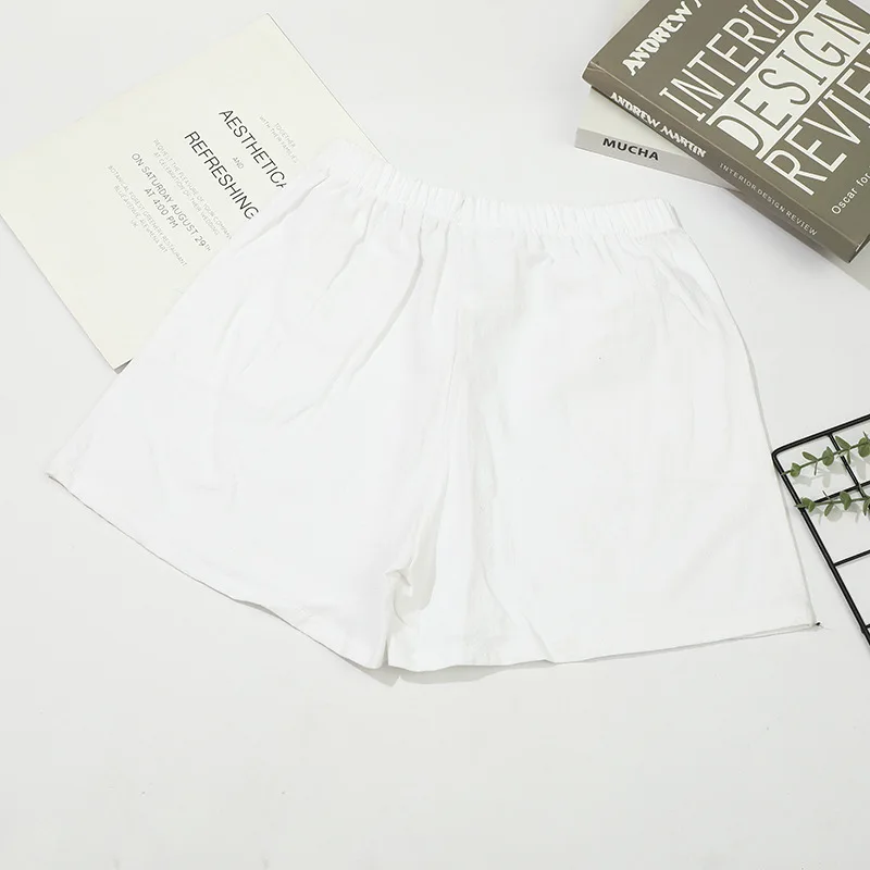 2026 Neue Damen Baumwoll-Leinen-Shorts Sommer Lässige Einfarbige Shorts mit Taschen Weites Bein Mode Alltagstaugliche Lockere Sport-Kurzhose – Detail 6