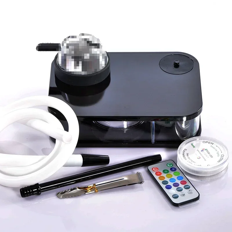 

Потряный акриловый кальян с подсветкой для курения Narguile Cachimba Chicha Shisha, плоский кальян, набор в подарок, мужской гаджет