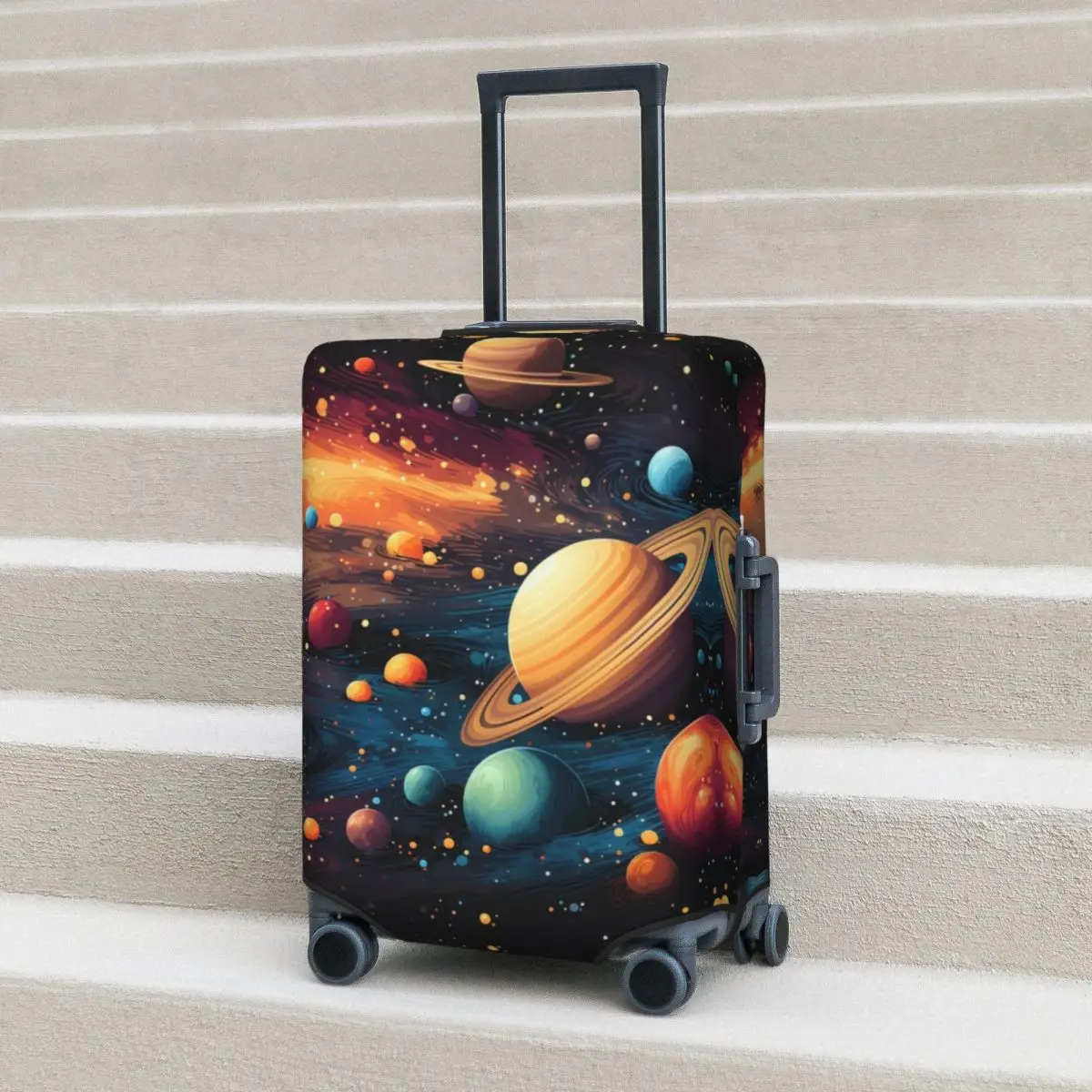 

Funny Planet Suitcase Cover Flight Our Galaxy Strectch Luggage Supplies Business Protector Christmas Gift