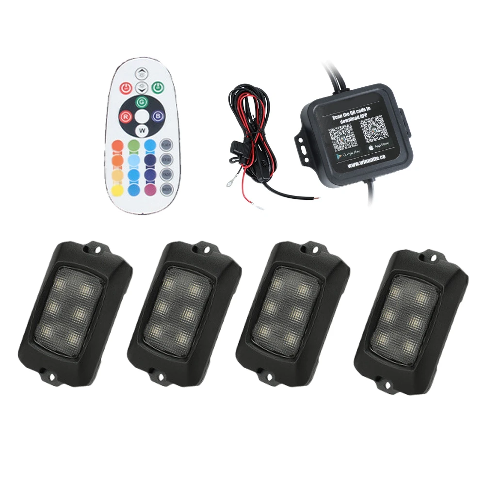 Car RGBW LED Rock Lights, with Smart APP Control, 64 Multicolor Underglow Neon Light Pods for Truck, Reactive Music Mode