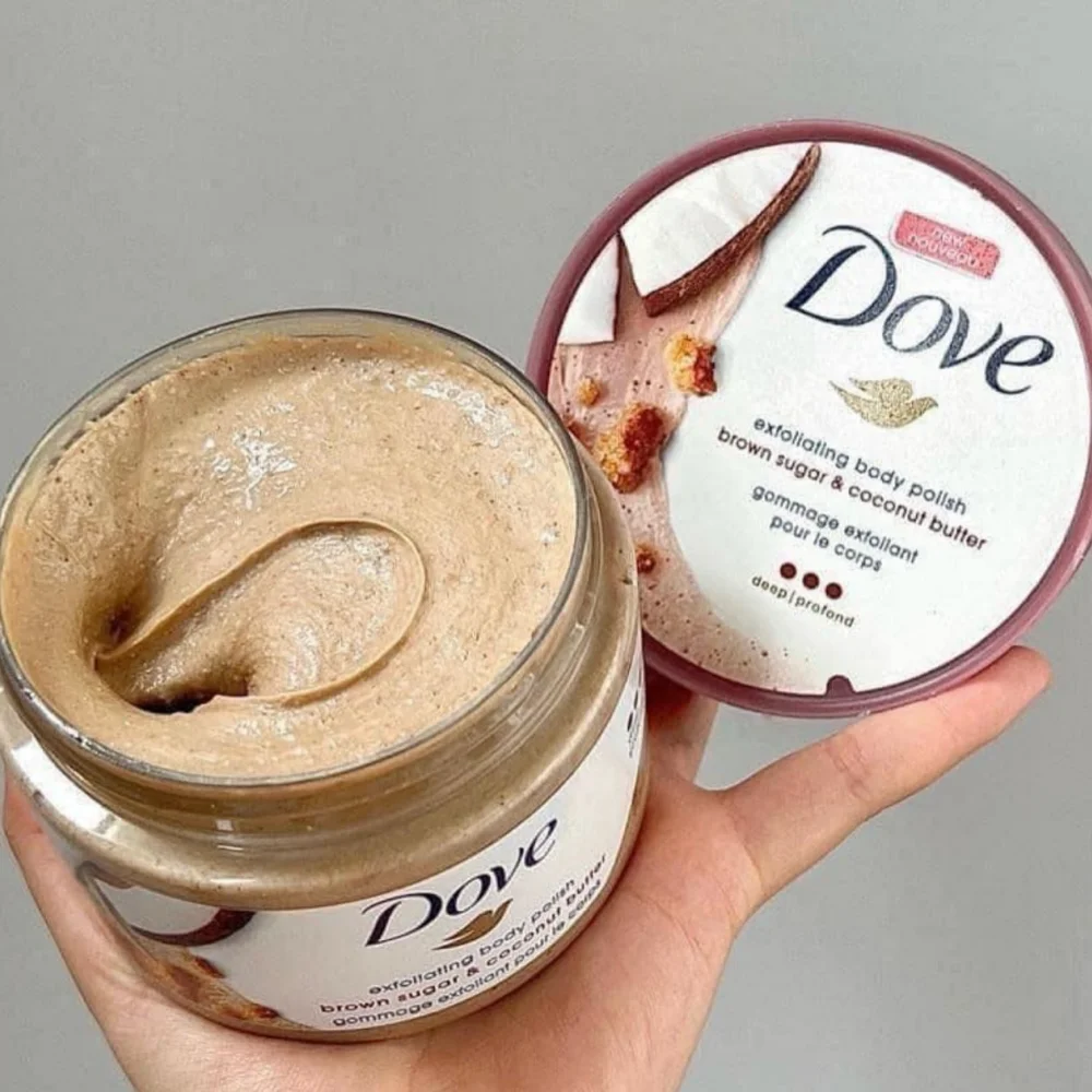 Dove Body Scrub Cleanses Moisturizes Exfoliates Almond Mango Pomegranate Shea Brown Sugar Coconut Multi Fragrance Skin Care