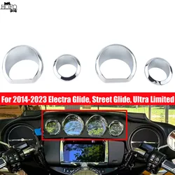 Chrome ABS Gauge Bezel Trim For Harley Electra Street Glide FLHX FLHXS 2014-2023