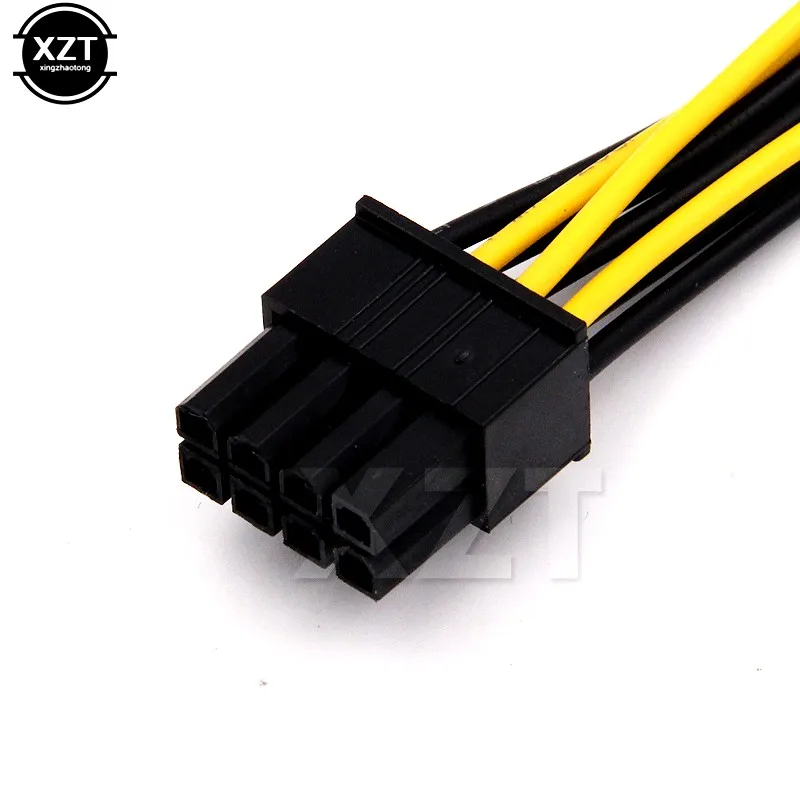 8Pin To Dual 4Pin Video Card Power Cord Y Shape 8 Pin PCI Express To Dual 4 Pin Molex Graphics Power Cable