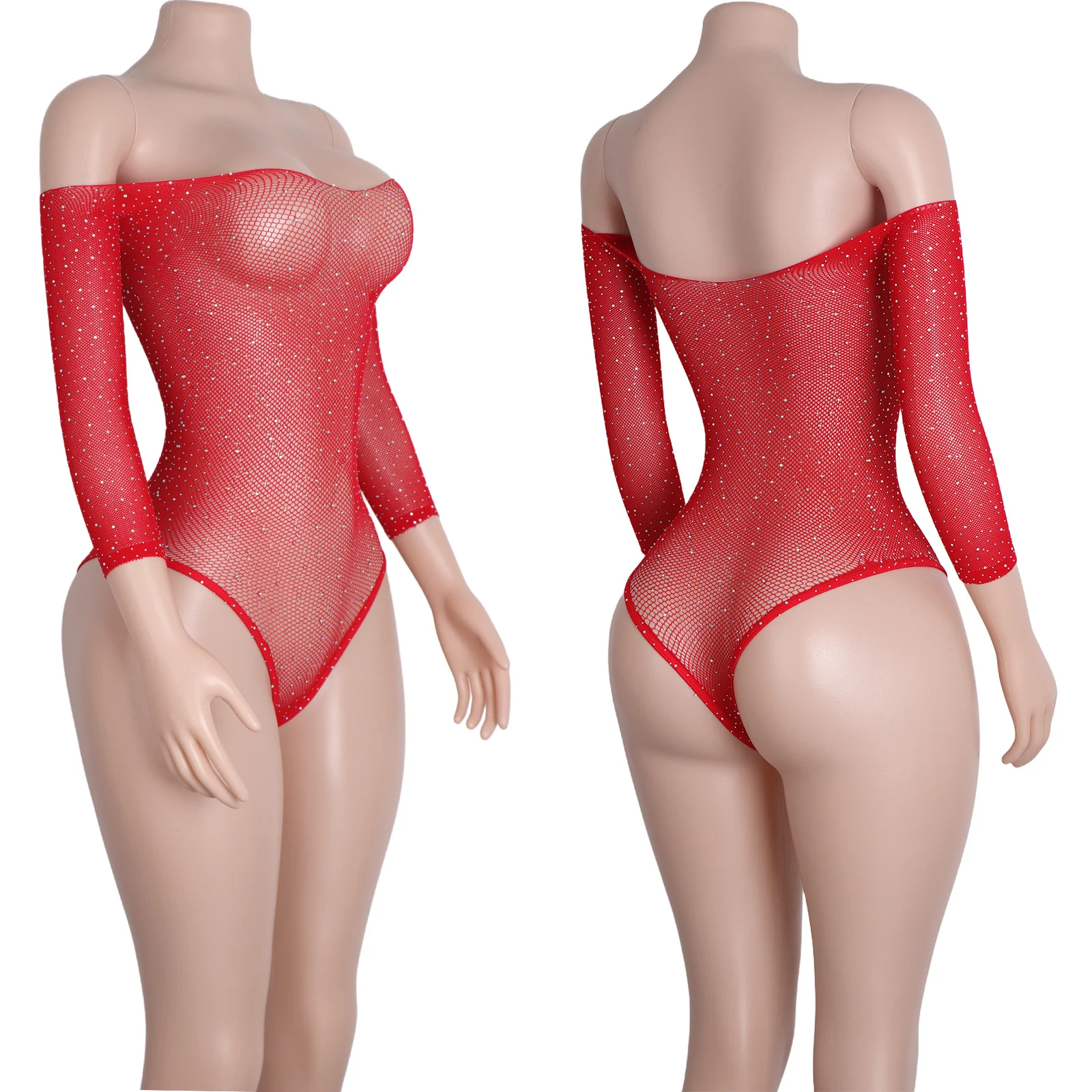 Exotic Fishnet Bodysuits Featuring Sexy Thong Design, Nightclub Performances, Stripper Outfits, Perfect Dancer Attire, Dancewear