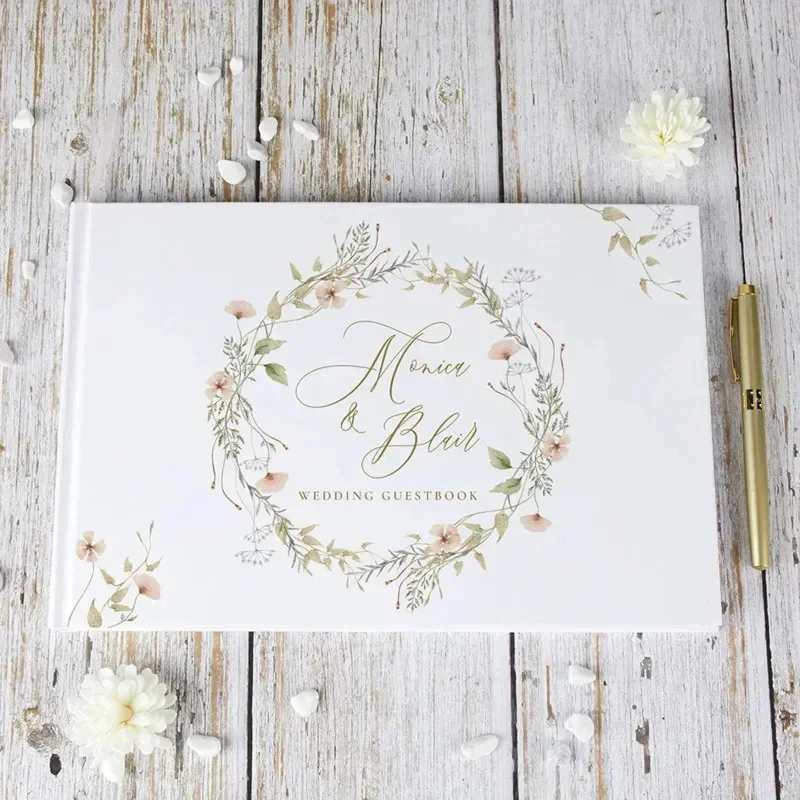 

Wedding White Nobles Message Photo Album Simple Elegant Keepsake Book Signature Book Personalized Guest Book