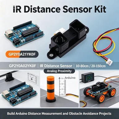 10Pcs GP2Y0A21YK0F/GP2Y0A02YK0F IR Distance Sensor, 10-80cm/20-150cm Analog Proximity for Arduino