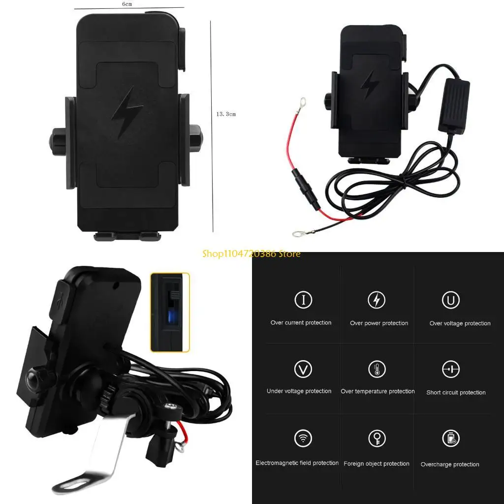 

K0EA Универсальный держатель телефона Нескользящий кронштейн Мотоциклетный руль Заднее зеркало Беспроводной кронштейн для для