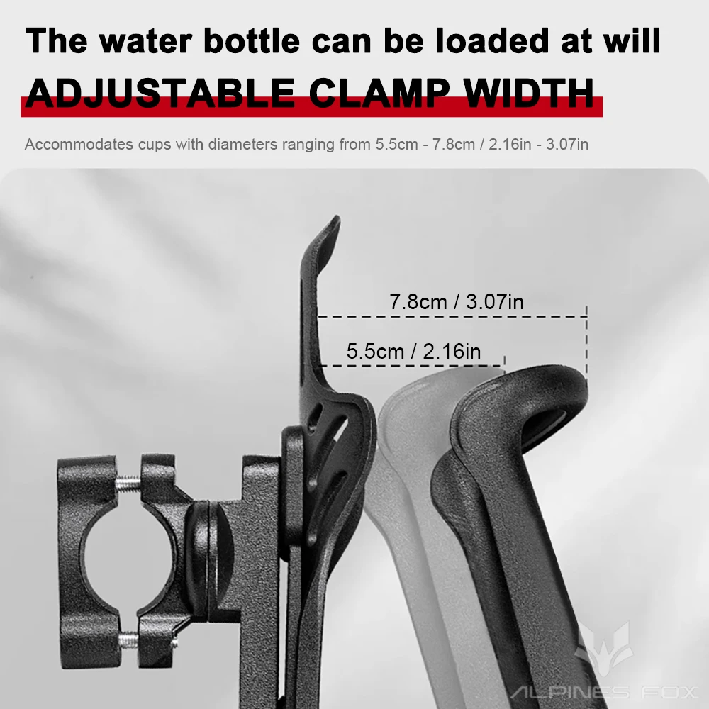 حامل زجاجة مشروبات قابل للتعديل بعرض للدراجات النارية والسكوتر والدراجة ATV مناسبة لزجاجات حامل الأكواب بأحجام مختلفة #5