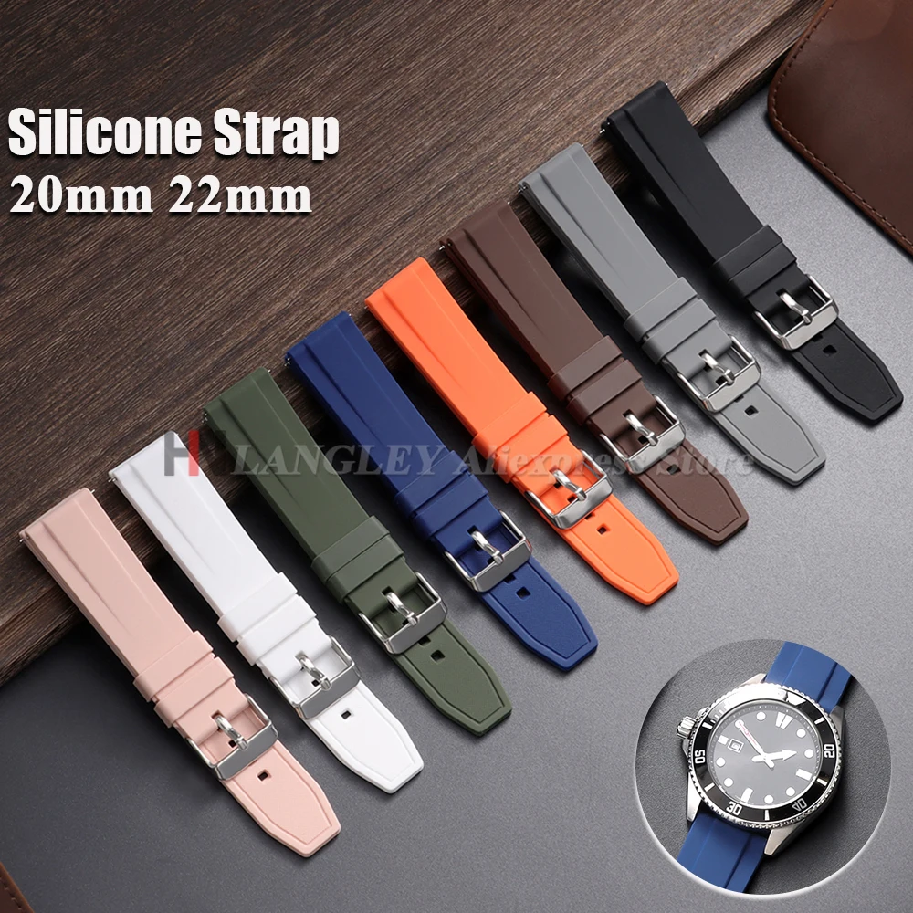 Silikon-Uhrenarmband, 20 mm, 22 mm, weiche Schnellverschluss-Gummibänder für Samsung Galaxy, für Garmin, für Huawei Watch, Ersatzarmbänder