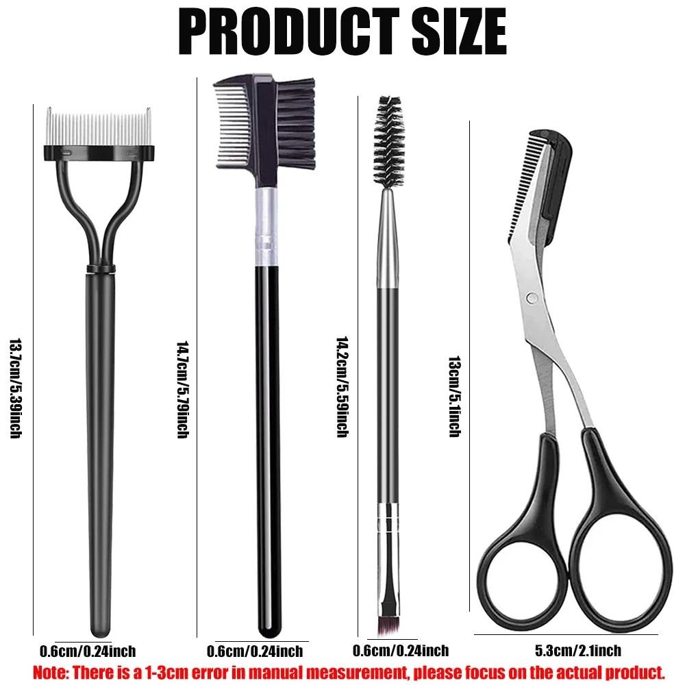 Pettine 3/5PCS Set di pennelli per sopracciglia Strumento separatore per ciglia Strumenti professionali per il trucco degli occhi con forbici per trimmer per sopracciglia per donna