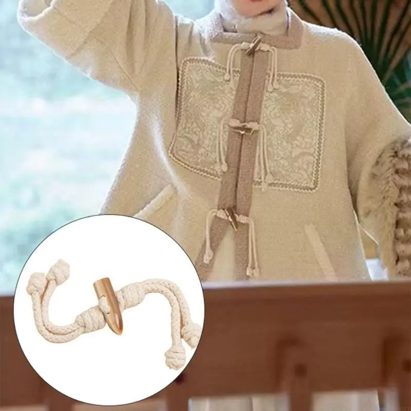 

M6CD Chinese Closure Horn Button Toggle Scarf Cardigan and Costumes Outfit Sewing, Overcoat Sewing Fasteners