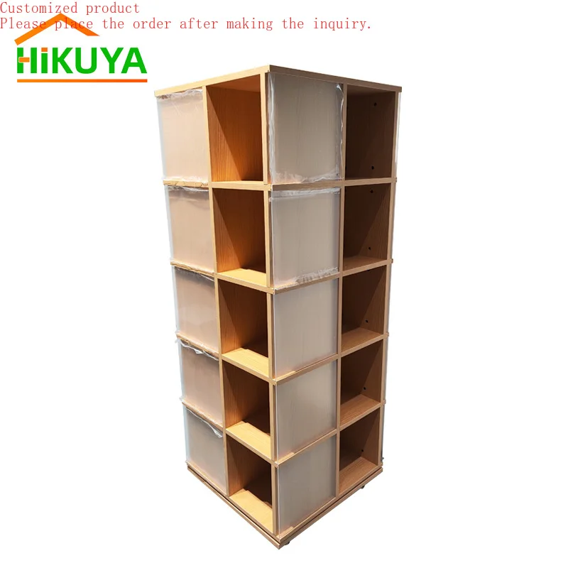

Custom.Customized T-Shirt Display Rack Rotating with Wheels T Shirt Cube Spinner for Cloth Store