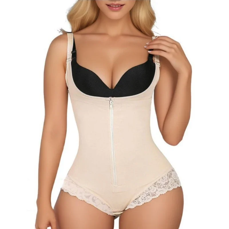 ผู้หญิง Shapewear ลด Girdles เอวเทรนเนอร์ Tummy ควบคุม Fajas โคลอมเบียหน้าท้องผู้หญิง Body Shaper ซิปเปิดหน้าอก Bodysuit